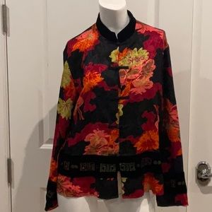 GALINDA WANG SILK AND BEADED BLOUSE VINTAGE PERFECT CONDITION SIZE 12